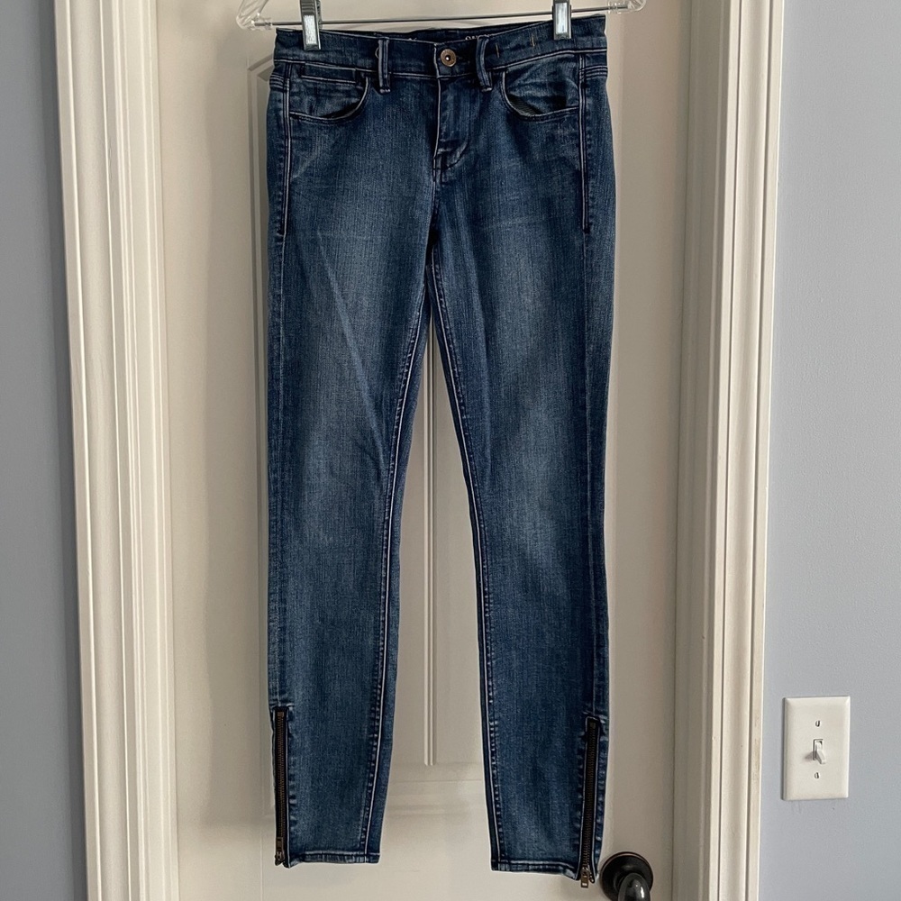 Madewell 24 Skinny Skinny Ankle Jeans Zipper Ankles Medium Wash Low Rise